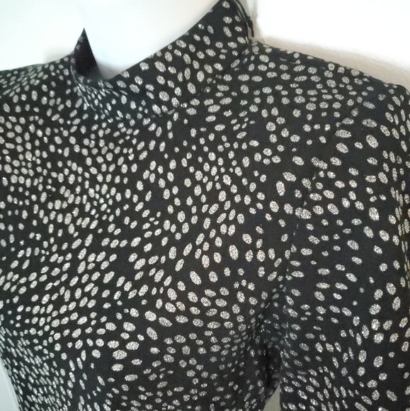 NWT ALICE + OLIVIA INKA METALLIC MOCKNECK MINI DRESS 0 - Picture 3 of 9